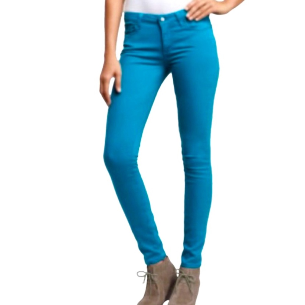 Paige Turquoise Peg Skinny Jeans